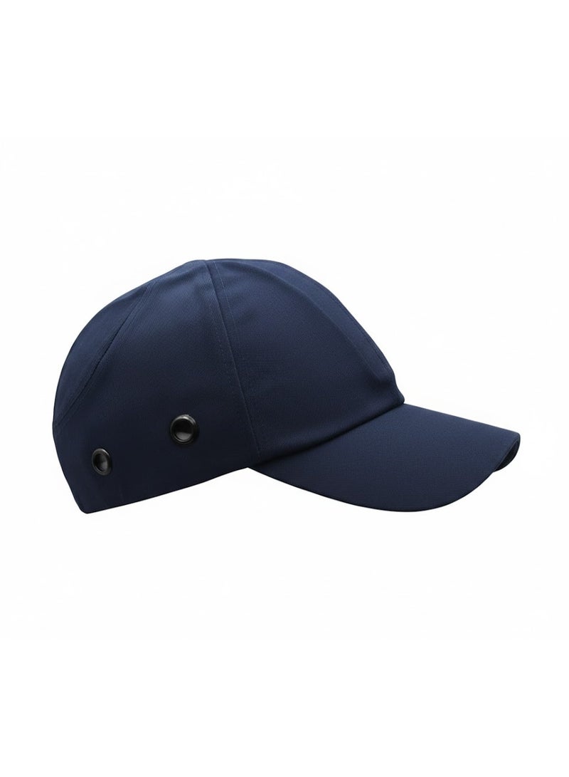 Title: Protective Safety with Impact-Resistant Inner Shell - 100% Cotton with 4 Ventilation Holes - Navy Blue.